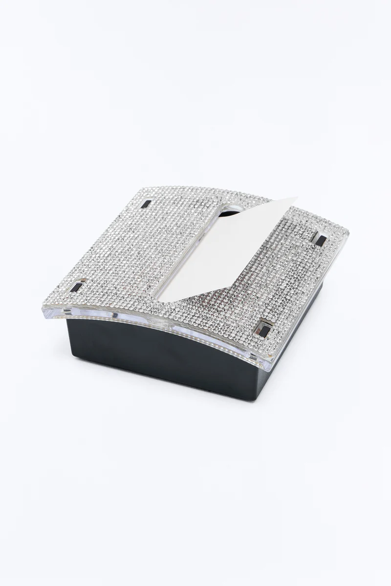 Rhinestone Sticky Note Dispenser - Silver