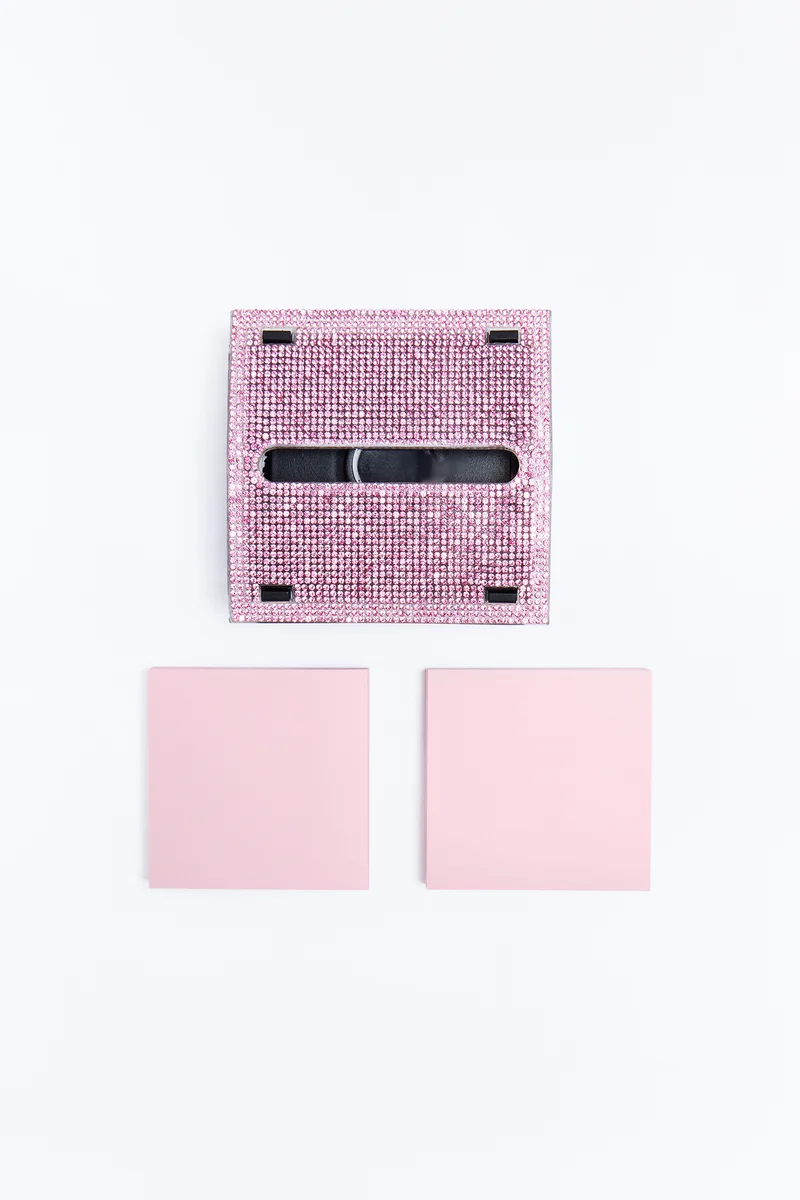 Rhinestone Sticky Note Dispenser - Pink