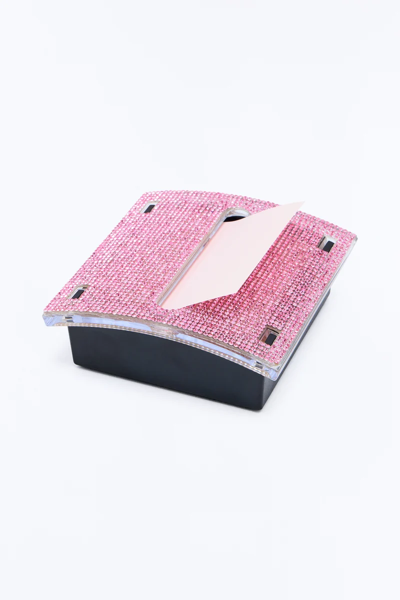 Rhinestone Sticky Note Dispenser - Pink