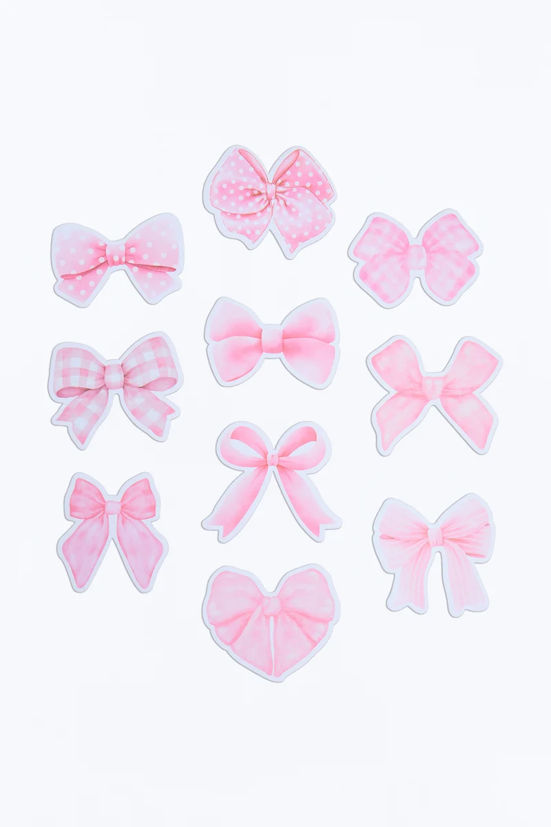 Bow Girl Sticky Notes 10 Pack Set - Pink/combo