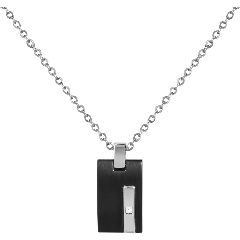 Collier PHEBUS Christiano Homme en Acier Noir | 72-0058