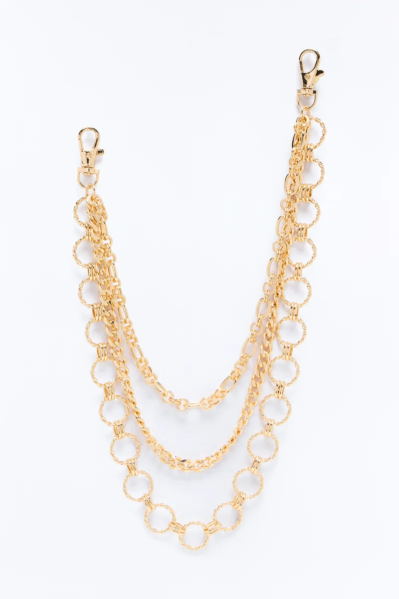 Never Perfect Layered Pant Chain - Gold