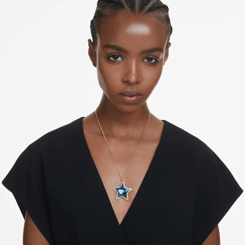 Pendentif Swarovski - SCS - Étoile de mer - Bleu & Doré