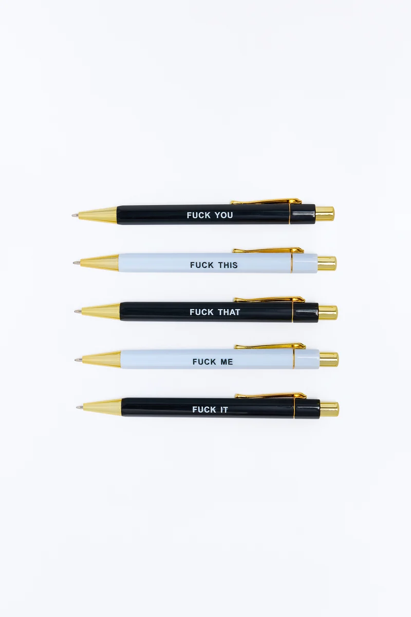 F It All Pens 5 Pack Set - Black/White