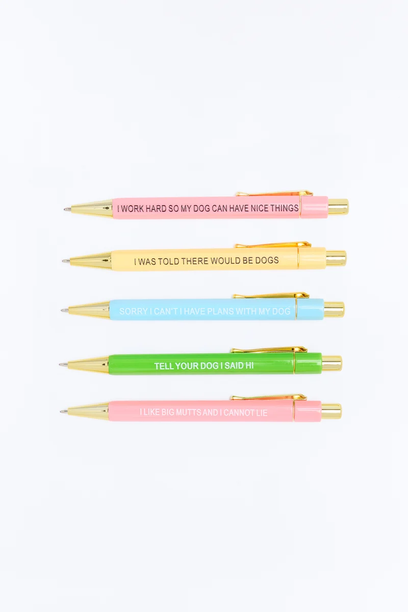 Dog People Pens 5 Pack Set - Multi Color