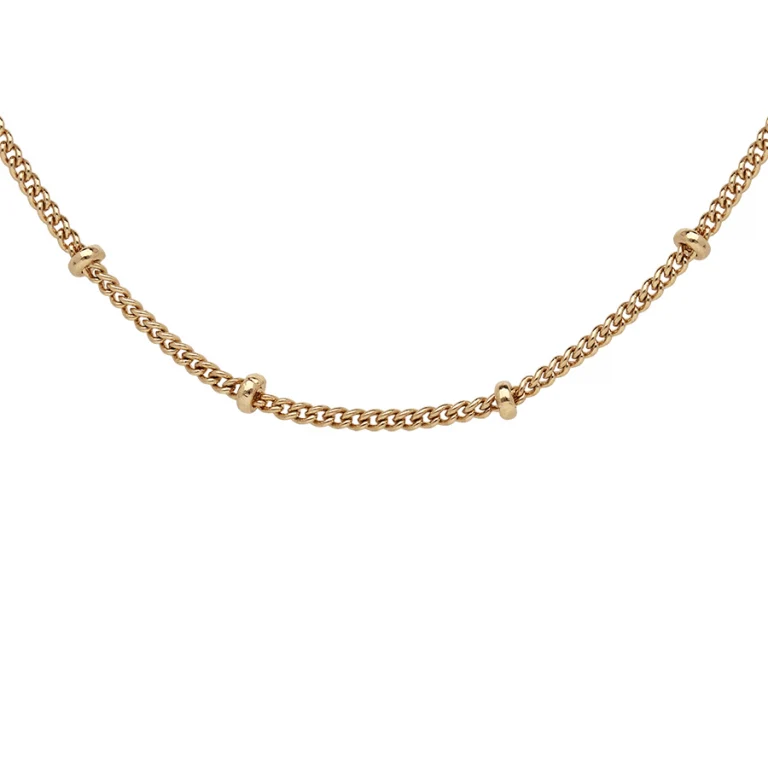 Collier gourmette à boules – Plaqué or | Azuline