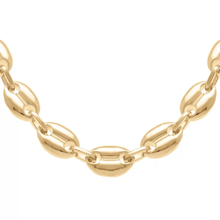 Collier long maille grain de café large 55 cm – Plaqué or | Azuline