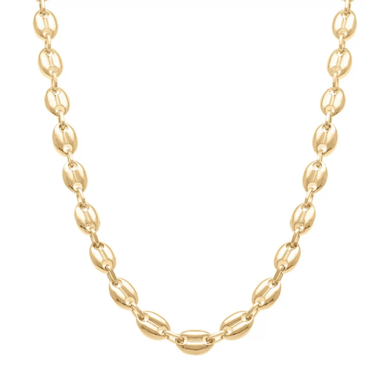 Collier long maille grain de café large 55 cm – Plaqué or | Azuline