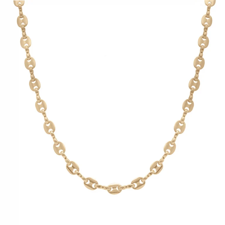 Collier long maille grain de café moyenne 55 cm – Plaqué or | Azuline