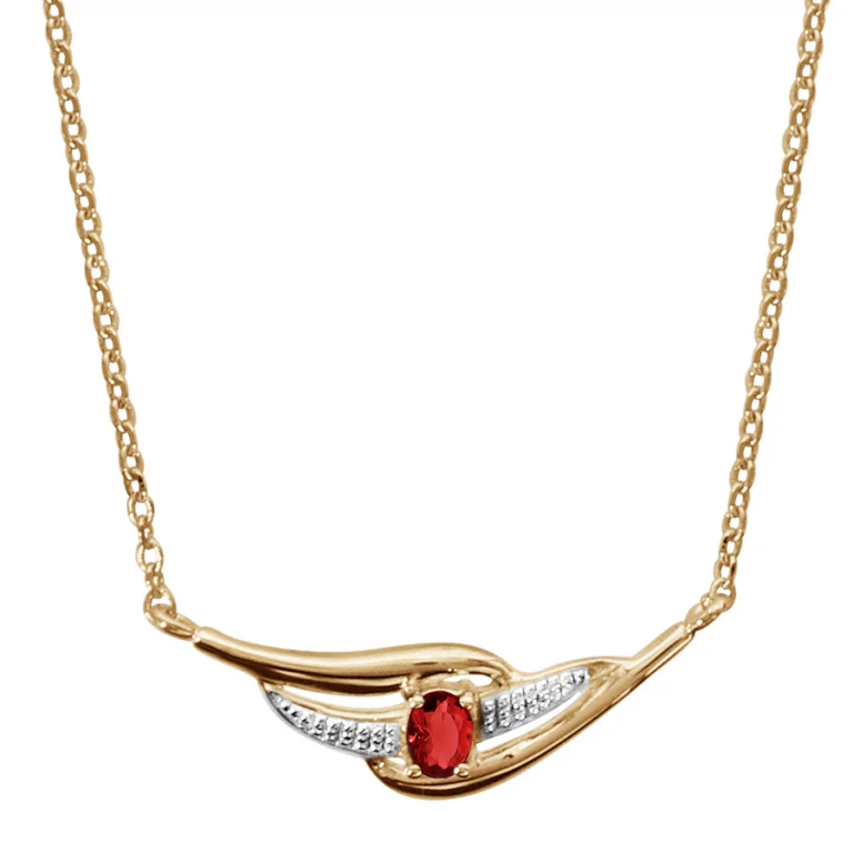 Collier pierre rouge synthétique – Plaqué or | Azuline
