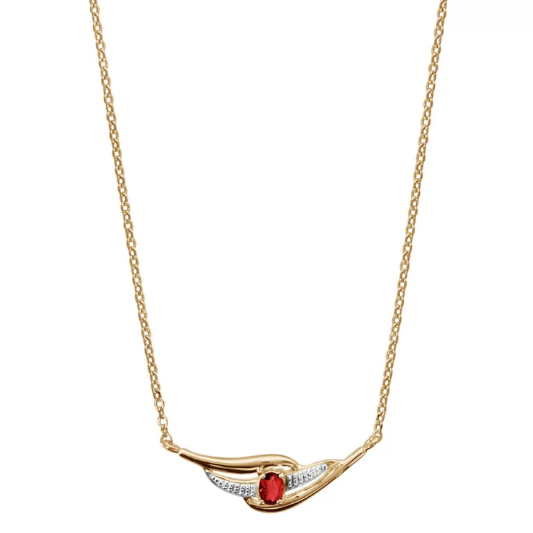 Collier pierre rouge synthétique – Plaqué or | Azuline