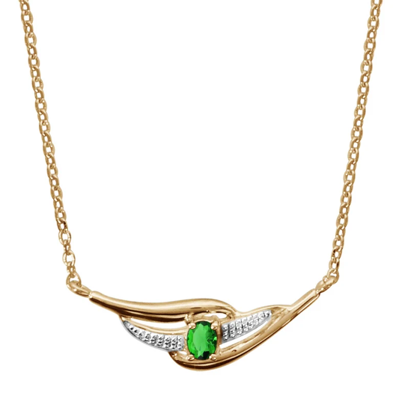 Collier à pierre verte synthétique – Plaqué or | Azuline