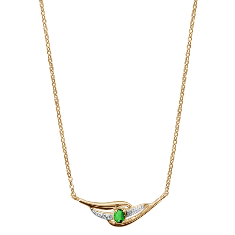 Collier à pierre verte synthétique – Plaqué or | Azuline