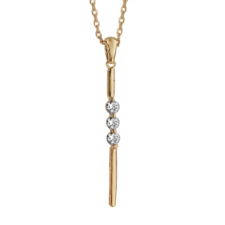 Collier pendentif serti d’oxydes blancs – Plaqué or | Azuline