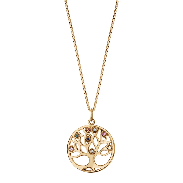 Collier rond à pierres synthétiques multicolores – Plaqué or | Azuline