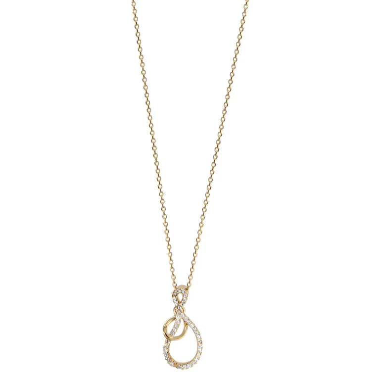Collier boucles entrelacées serties d’oxydes – Plaqué or | Azuline