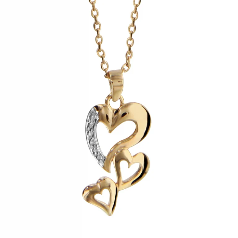 Collier trois cœurs découpés – Plaqué or | Azuline
