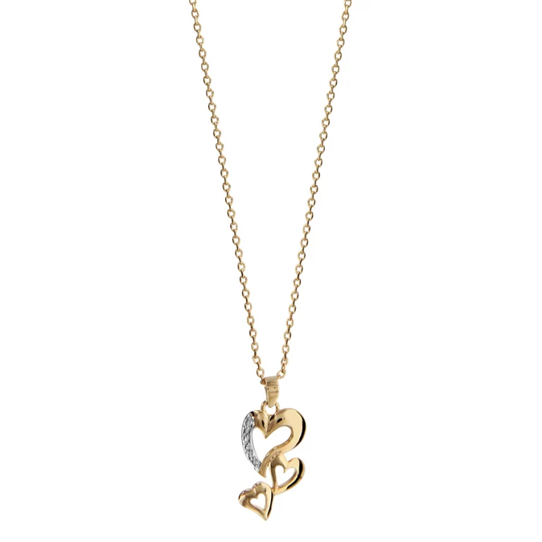 Collier trois cœurs découpés – Plaqué or | Azuline