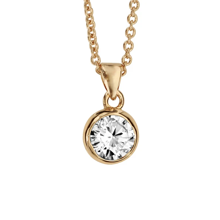 Collier cercle à oxyde blanc clos 6mm – Plaqué or | Azuline