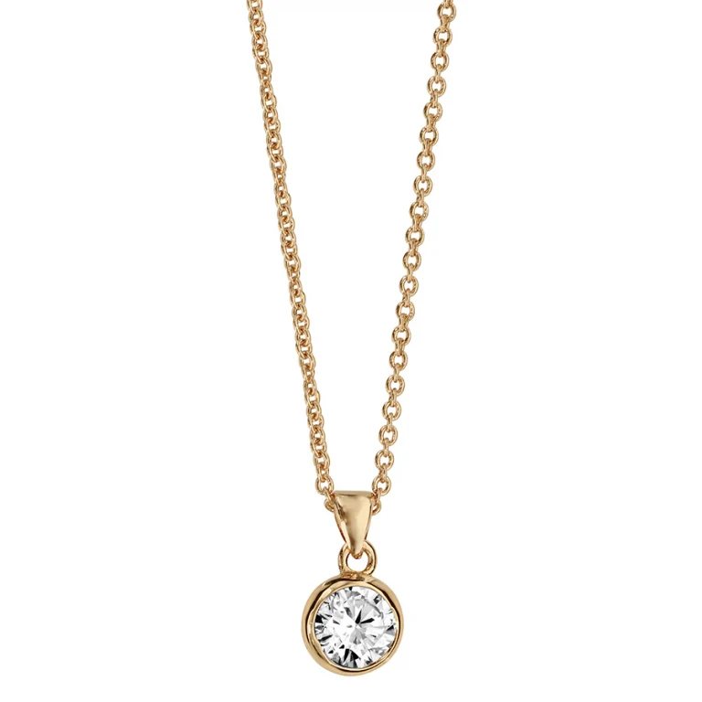 Collier cercle à oxyde blanc clos 6mm – Plaqué or | Azuline