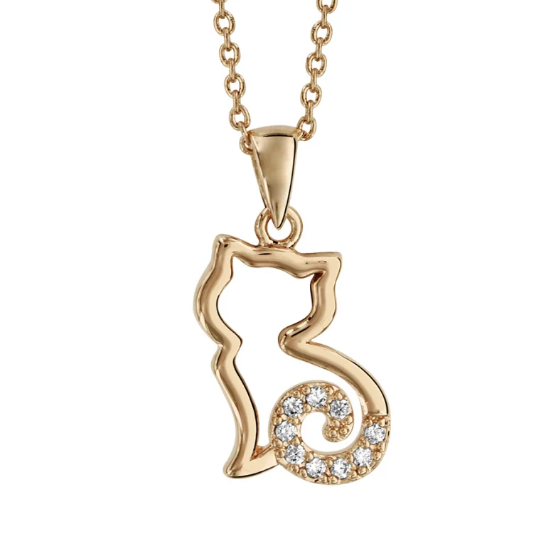 Collier chat stylise – Plaqué or | Azuline