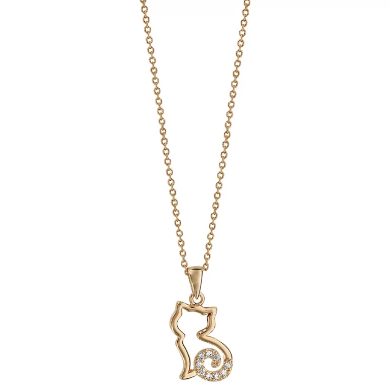 Collier chat stylise – Plaqué or | Azuline