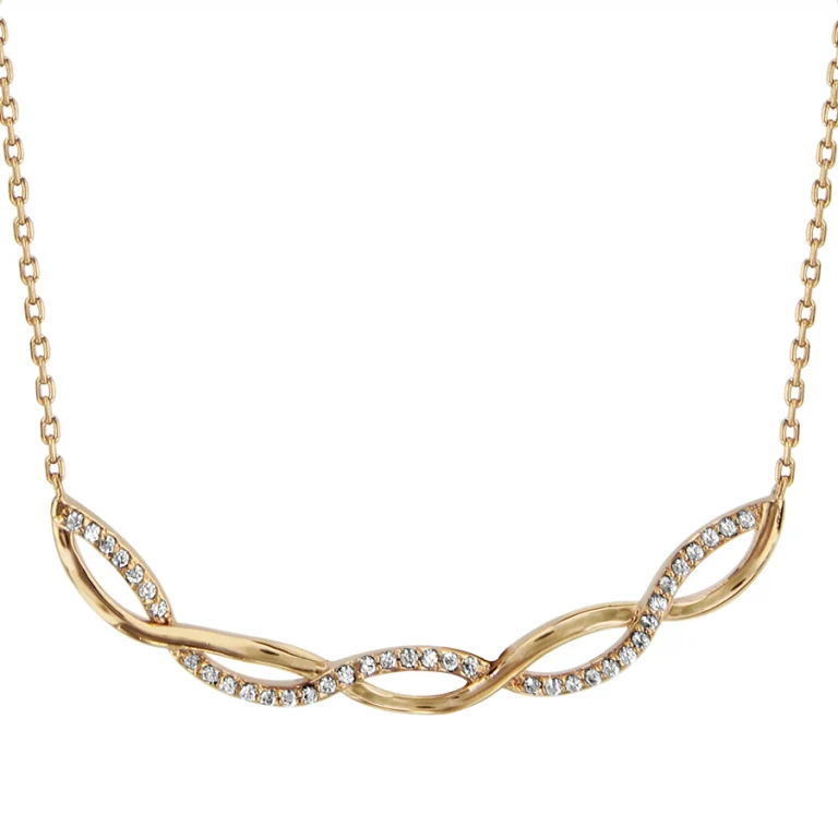 Collier tresse serti d’oxydes – Plaqué or | Azuline