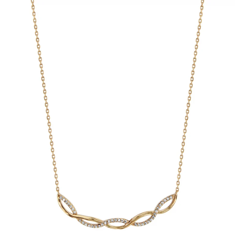 Collier tresse serti d’oxydes – Plaqué or | Azuline