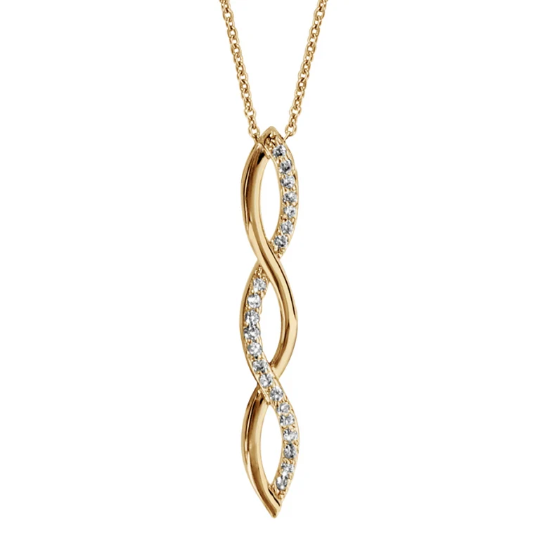Collier torsadé serti de petits oxydes blancs – Plaqué or | Azuline