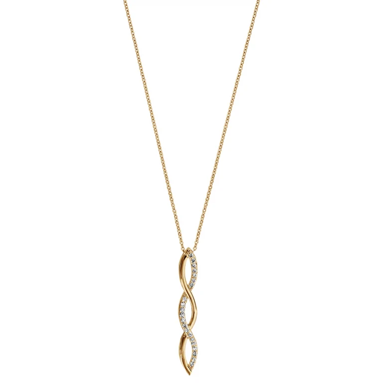 Collier torsadé serti de petits oxydes blancs – Plaqué or | Azuline
