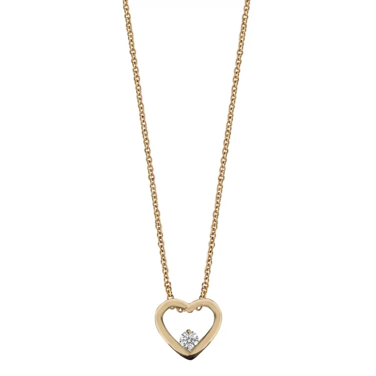 Collier cœur ajouré à oxyde blanc – Plaqué or | Azuline