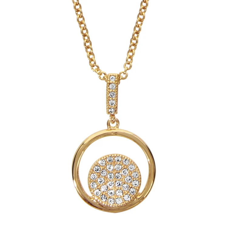 Collier rond serti d’oxydes blancs – Plaqué or | Azuline