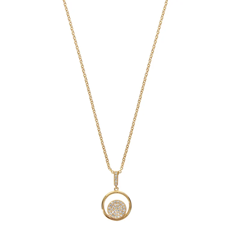 Collier rond serti d’oxydes blancs – Plaqué or | Azuline