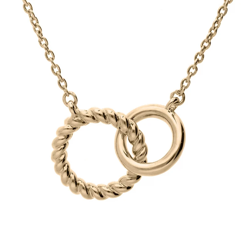 Collier double anneaux torsadé – Plaqué or | Azuline