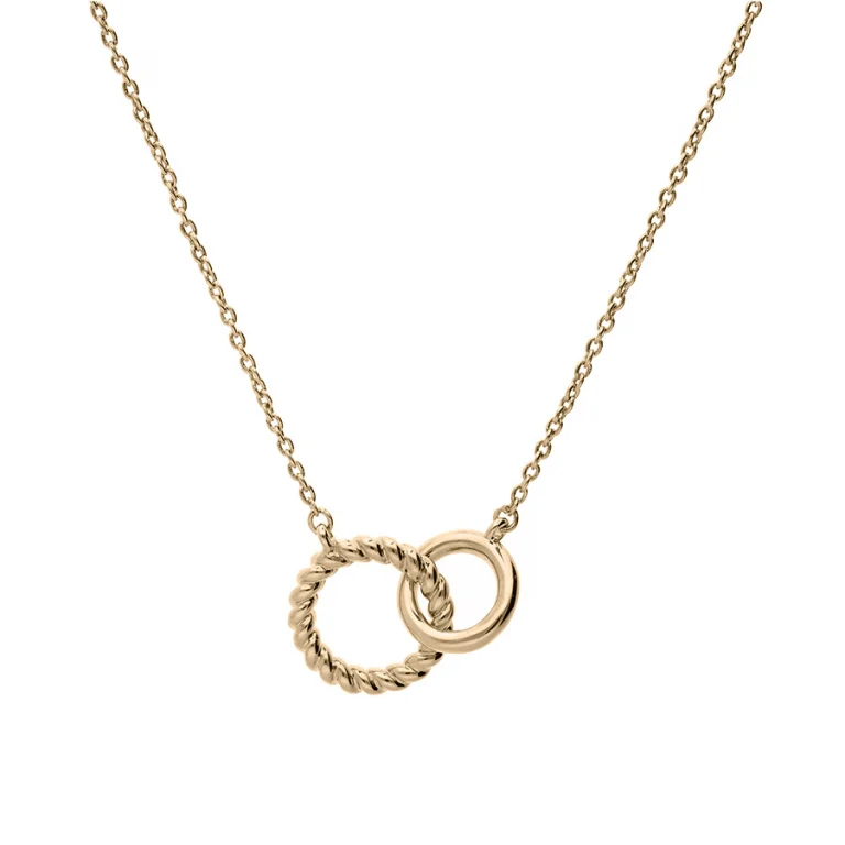Collier double anneaux torsadé – Plaqué or | Azuline