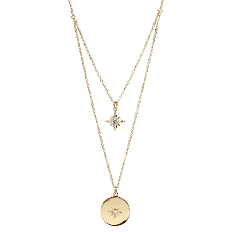 Collier étoile à oxyde blanc – Plaqué or | Azuline