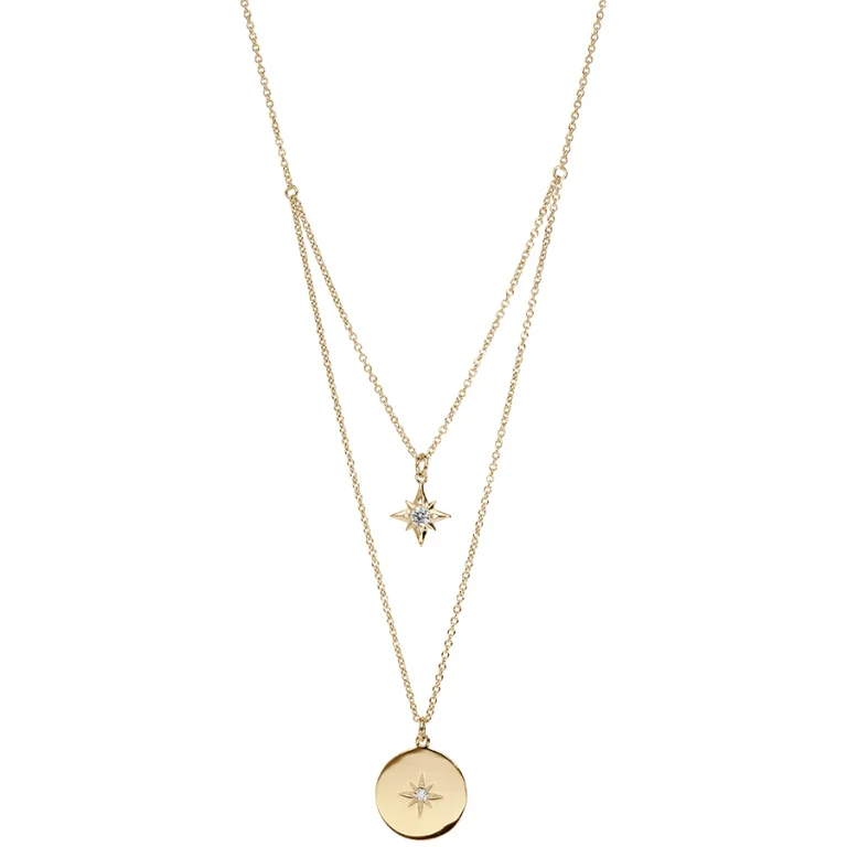 Collier étoile à oxyde blanc – Plaqué or | Azuline