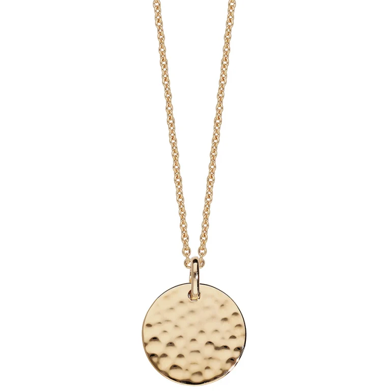 Collier pastille martelée – Plaqué or | Azuline