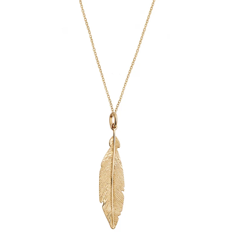 Collier plume texturé – Plaqué or | Azuline