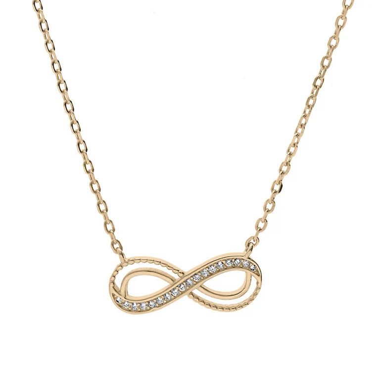 Collier infini serti d’oxydes blancs – Plaqué or | Azuline