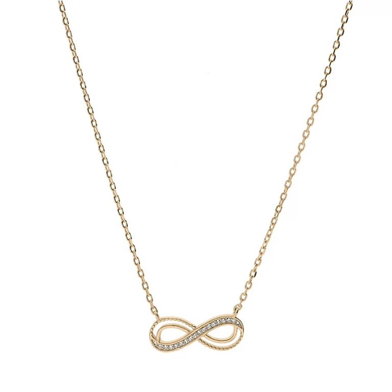Collier infini serti d’oxydes blancs – Plaqué or | Azuline