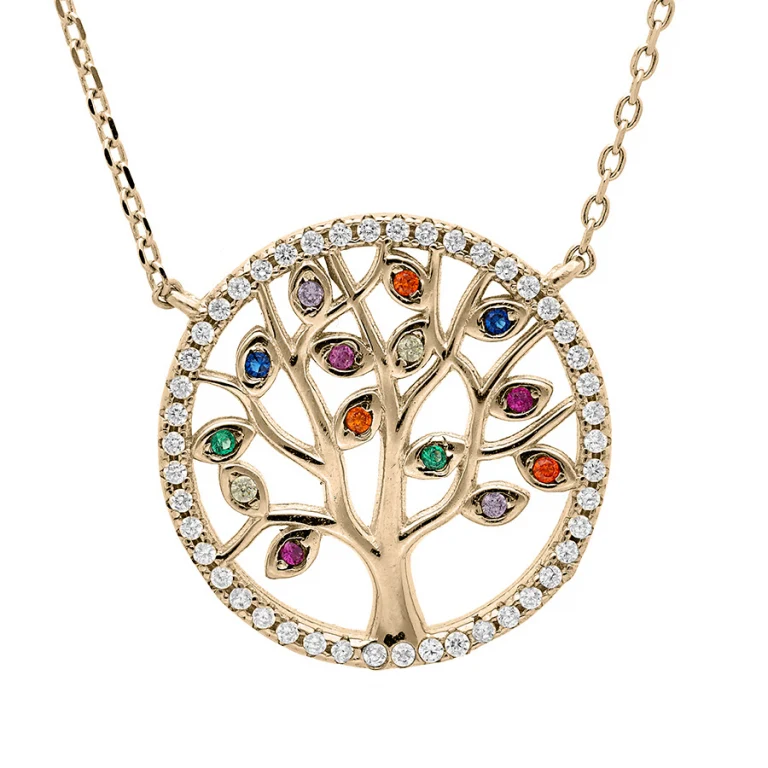 Collier cercle serti d’oxydes multicolores et blancs – Plaqué or | Azuline
