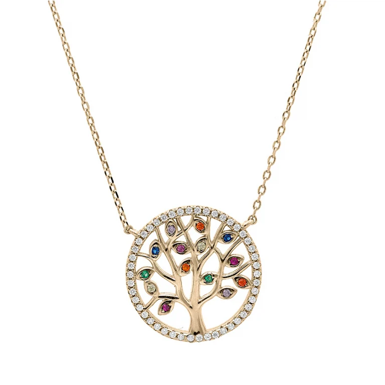 Collier cercle serti d’oxydes multicolores et blancs – Plaqué or | Azuline