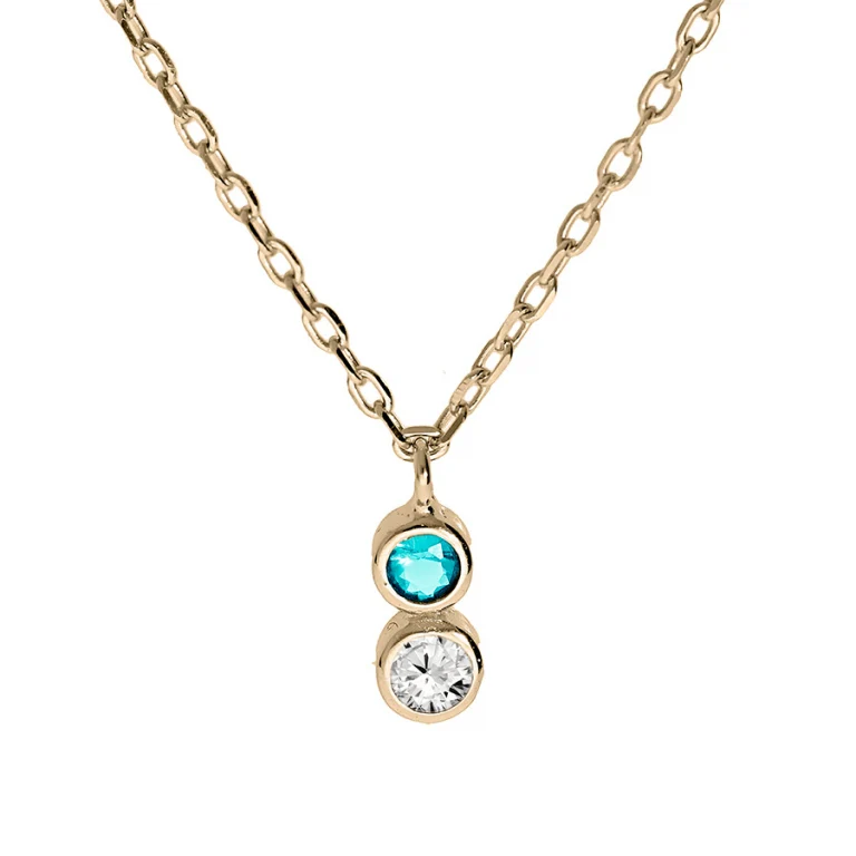 Collier oxydes coloris bleu ciel – Plaqué or | Azuline