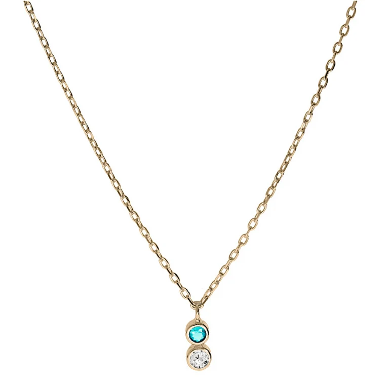 Collier oxydes coloris bleu ciel – Plaqué or | Azuline
