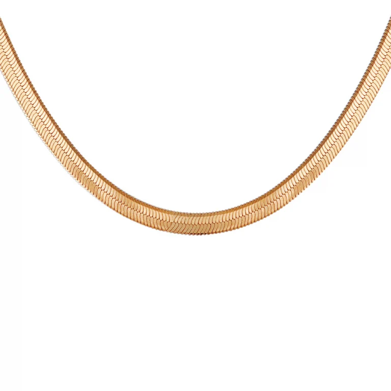 Collier ras de cou maille miroir 40 cm – Plaqué or | Azuline