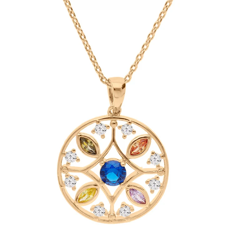 Collier cercle à pierres multicolores – Plaqué or | Azuline