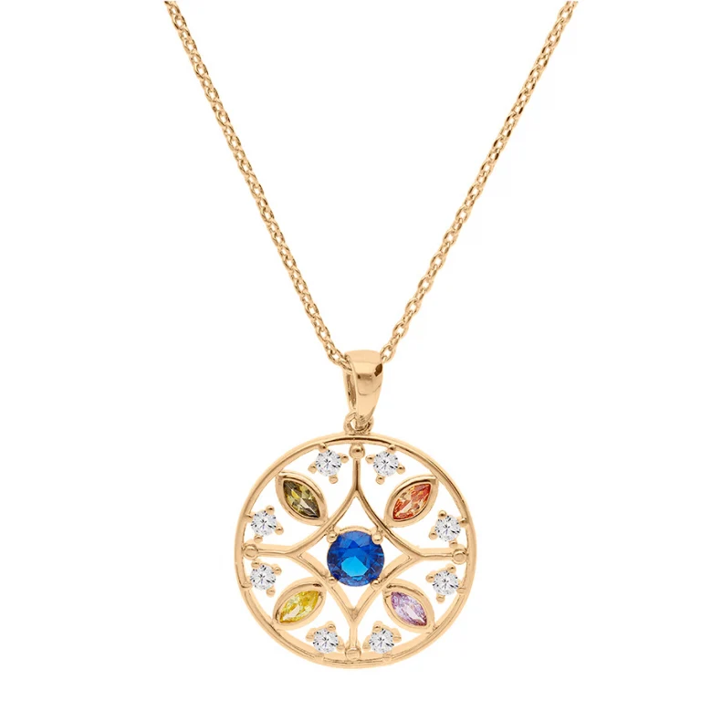Collier cercle à pierres multicolores – Plaqué or | Azuline