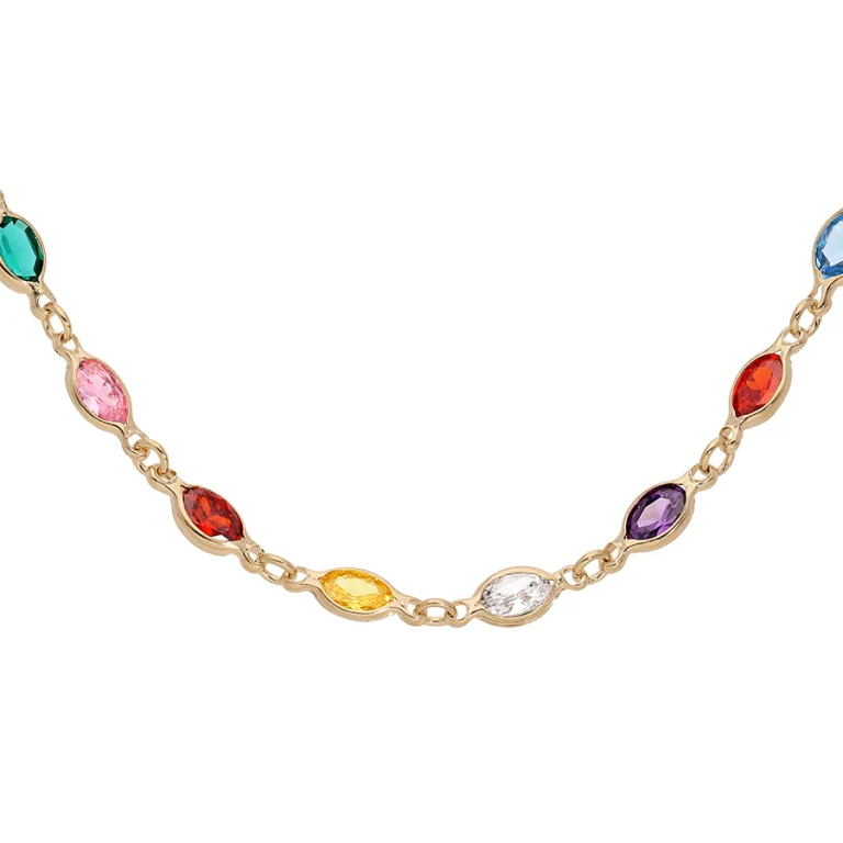 Collier tutti fruitti dégradé – Plaqué or | Azuline