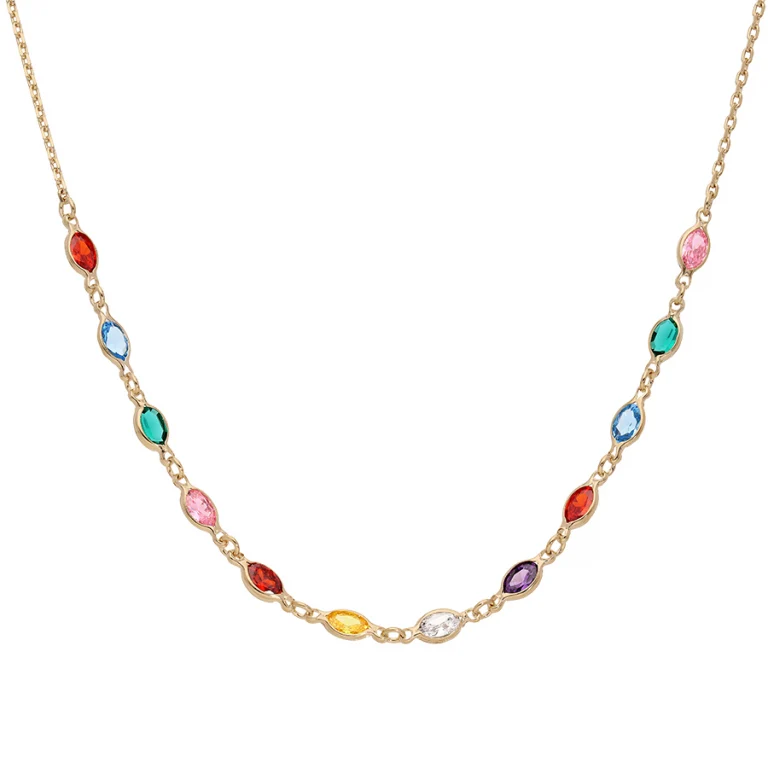 Collier tutti fruitti dégradé – Plaqué or | Azuline